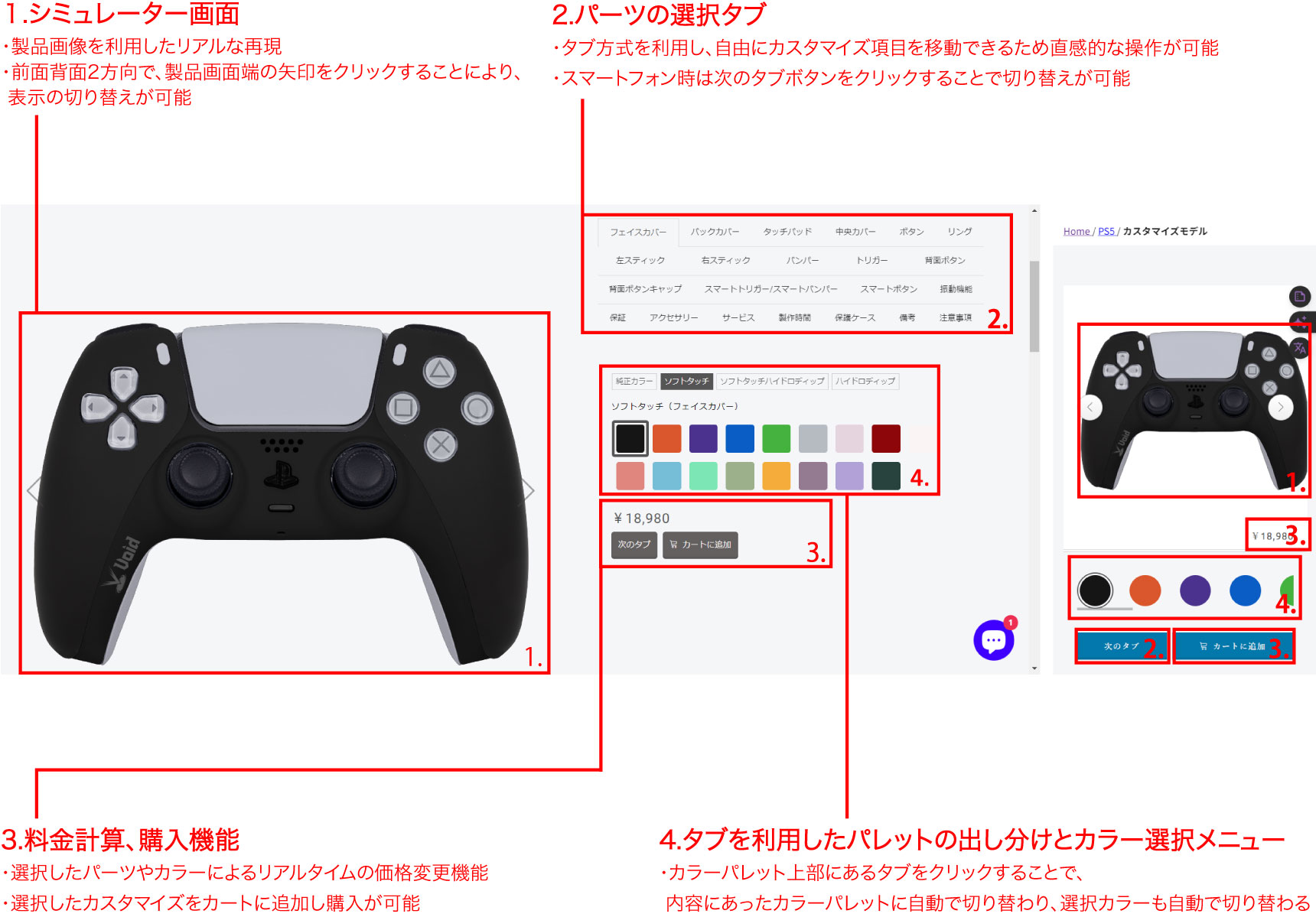 Void Gaming カスタムコントローラーシミュレーター「デュアルセンス PS5 カスタムコントローラー 背面ボタン プロ」